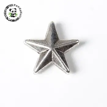 

Tibetan Silver Beads, Star, Cadmium Free & Lead Free, Antique Silver Color, 12x12x4mm, Hole: 1mm
