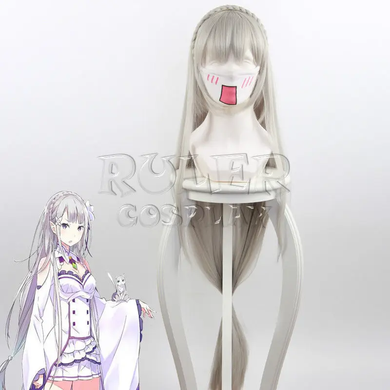 

Re Life in a Different World From Zero Emilia Cosplay Long Full Wig 120cm