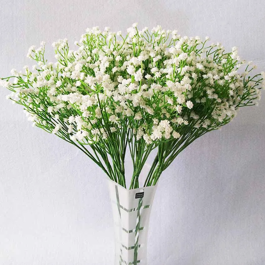 Zonaflor 9Pcs/lot Artificial PU Fake Flowers Real Touch Babybreath Artificial Flower High Quality Home Decorations For Wedding