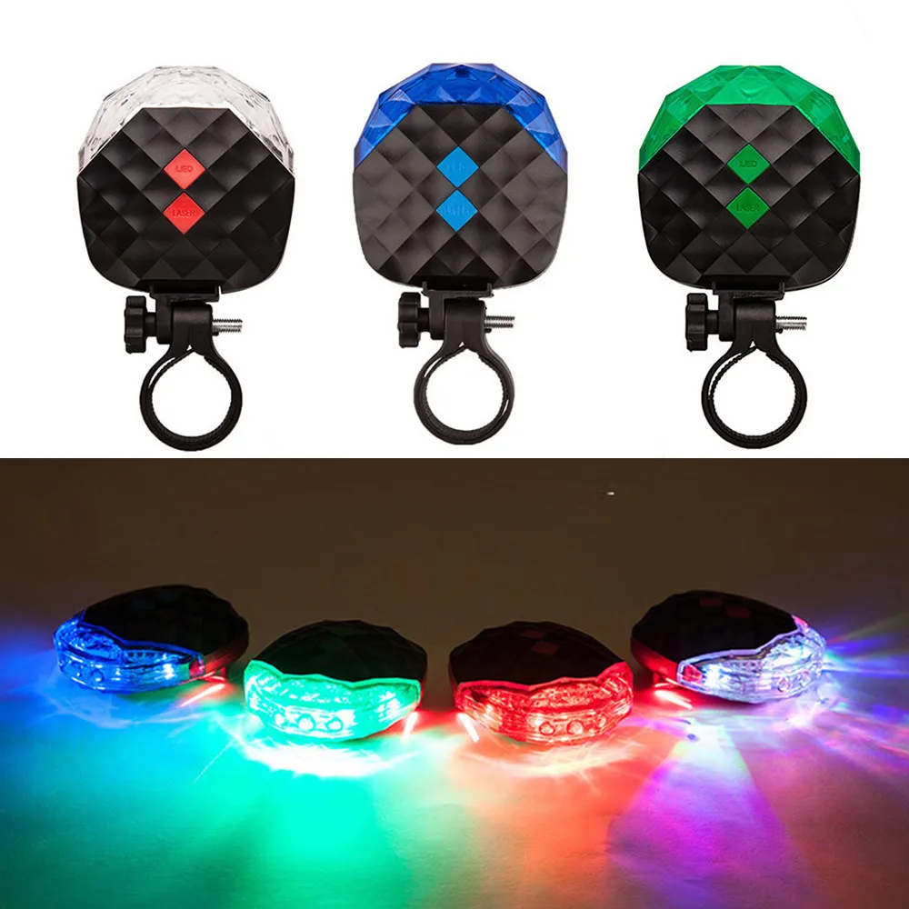Discount 7Bright 5 LED+2 Laser Cycling Bicycle Rear Flashing Light Warning Bike Tail Lamp bicycle light Waterproof energy saving A7 1