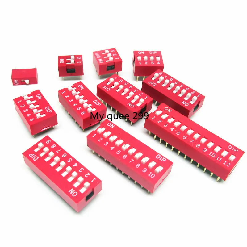 5 pcs you pick Slide DIP Switch Module  4 5 6 7 8 10 12 PIN 2.54mm SPST  Red