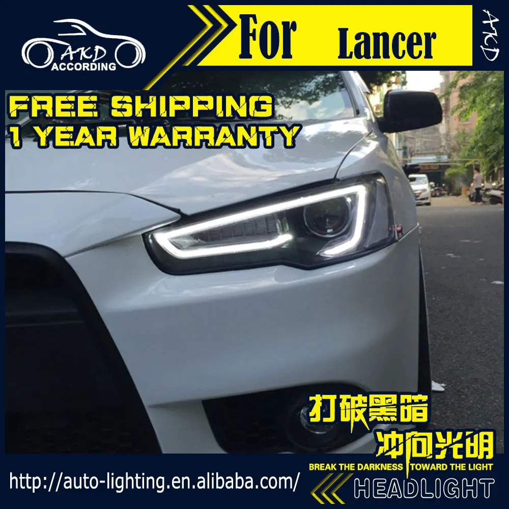 AKD автостайлинг фары для Mitsubishi Lancer 2008 2018 светодиодные DRL D2H Hid сигнал поворота Bi Xenon