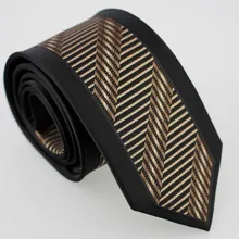 YIBEI Coachella Модные мужские галстуки дизайн обтягивающие черные с каймой шеи галстук из микрофибры повседневные коричневые в полоску Галстуки узкие