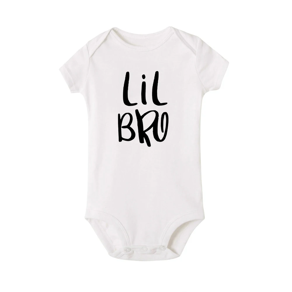 Летняя футболка для всей семьи, 1 шт. футболки для мальчиков Big Bro& Lil Bro, комбинезон для новорожденных, одежда для мальчиков и девочек