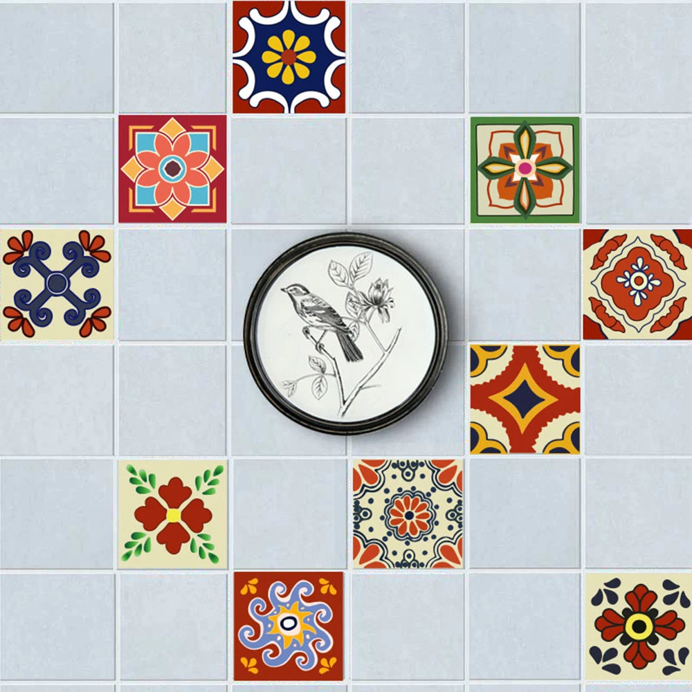 

15*15cm 20pcs/set PVC DIY Waterproof Self Adhesive Furniture Kitchen Bathroom Tile Sticker Vintage Wall sticker DT005