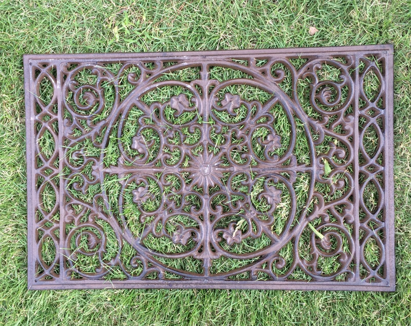 Cast Iron Decorative Door Mat Scroll Flower Outdoor Doormat