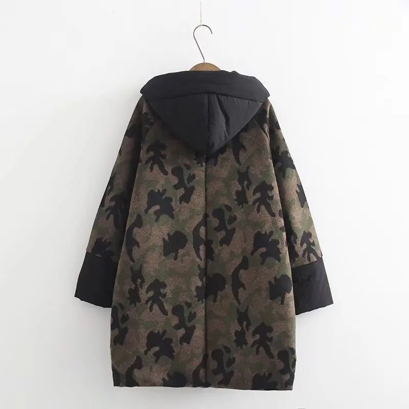 plus size Women Parkas 2018New Winter thick Jackets hood with fake fur classic contrast moss plus size 3XL 6XL outerwear