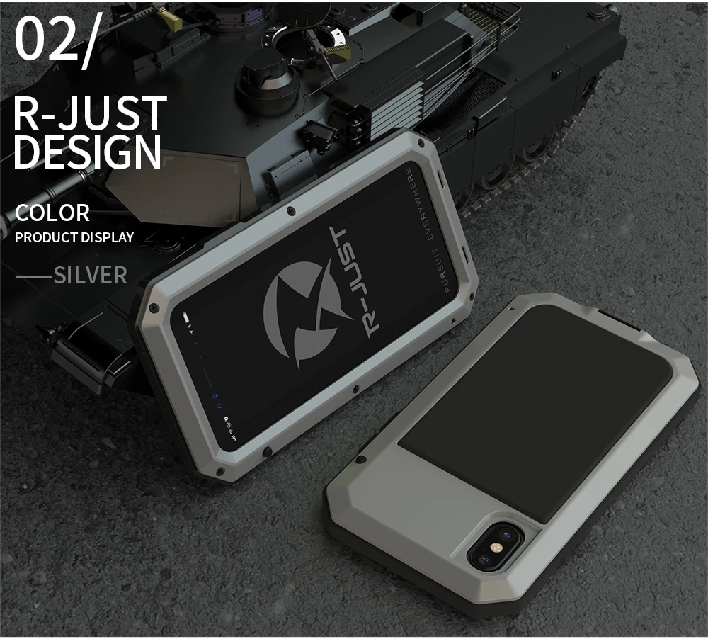 Outdoor Heavy Duty Doom Armor Shockproof Metal Case For iPhone XS MAX XR X 7 8 6 6S Plus 5 SE 5S 4 4S Dustproof Protection Cover