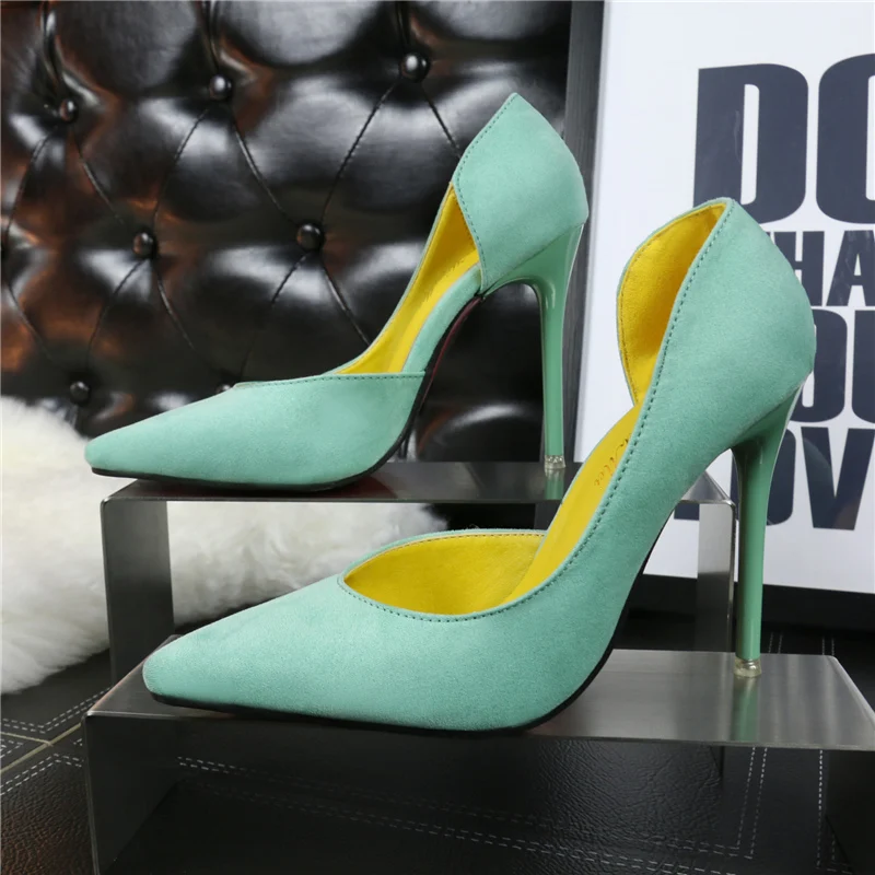 Большие размеры 34-41; женские туфли-лодочки на шпильке бордового цвета; женские туфли на высоком каблуке 10 см; Цвет зеленый, синий; роскошный дизайн; фиолетовые туфли