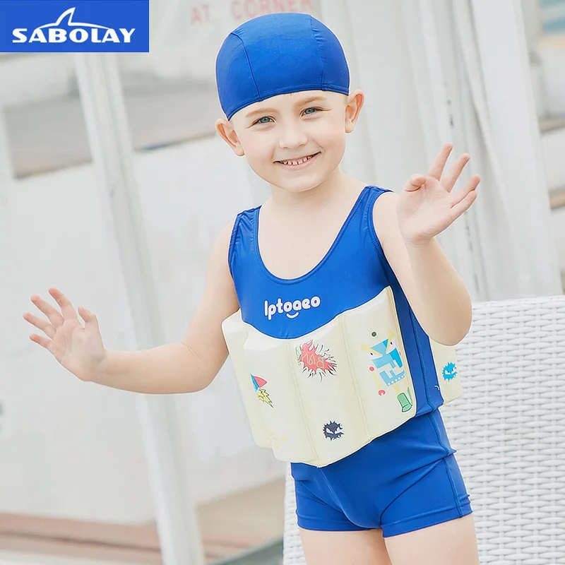 SABOLAY Boys Professional Buoyant Swimming Suits Cute Printed Children