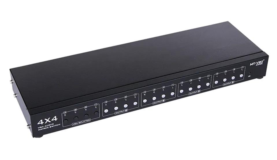 

Original MT-VIKI 4X4 VGA Video Audio Matrix Switch with IR Remote Control 400MHz 4 Input 4 Output 1920*1440 1080P FHD MT-VT414