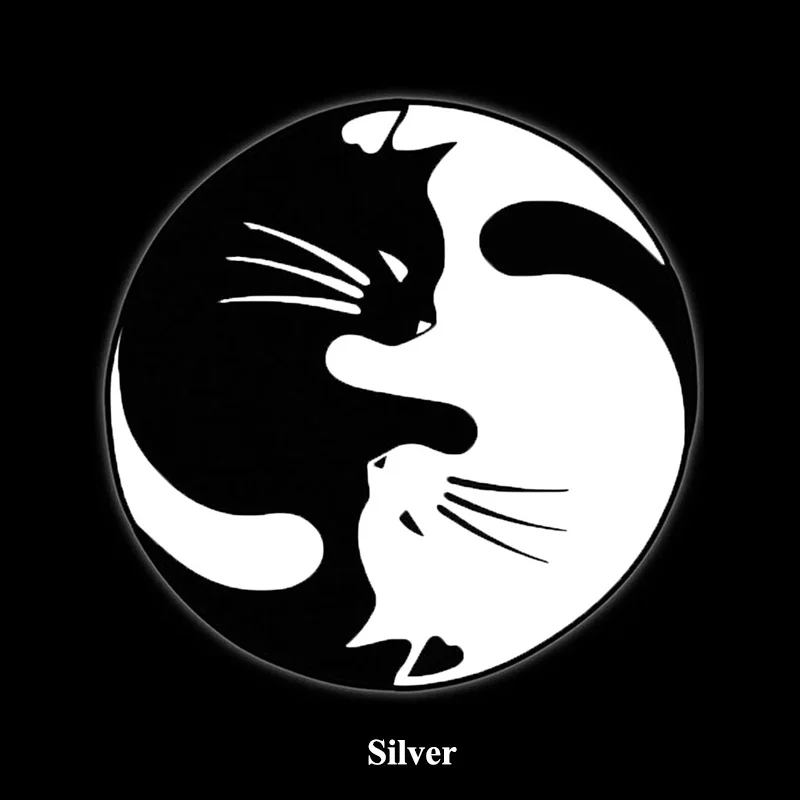 1pc SEEYULE 2017 New Arrival Yin and Yang Blance Cat Style Car Sticker Reflective Sticker Personalized Vinly Trunk Window Decal