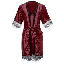 Модные женские пижамы с регулируемыми лямками, халат, комплект для сна, кружевное шелковое белье, ночная рубашка, халат