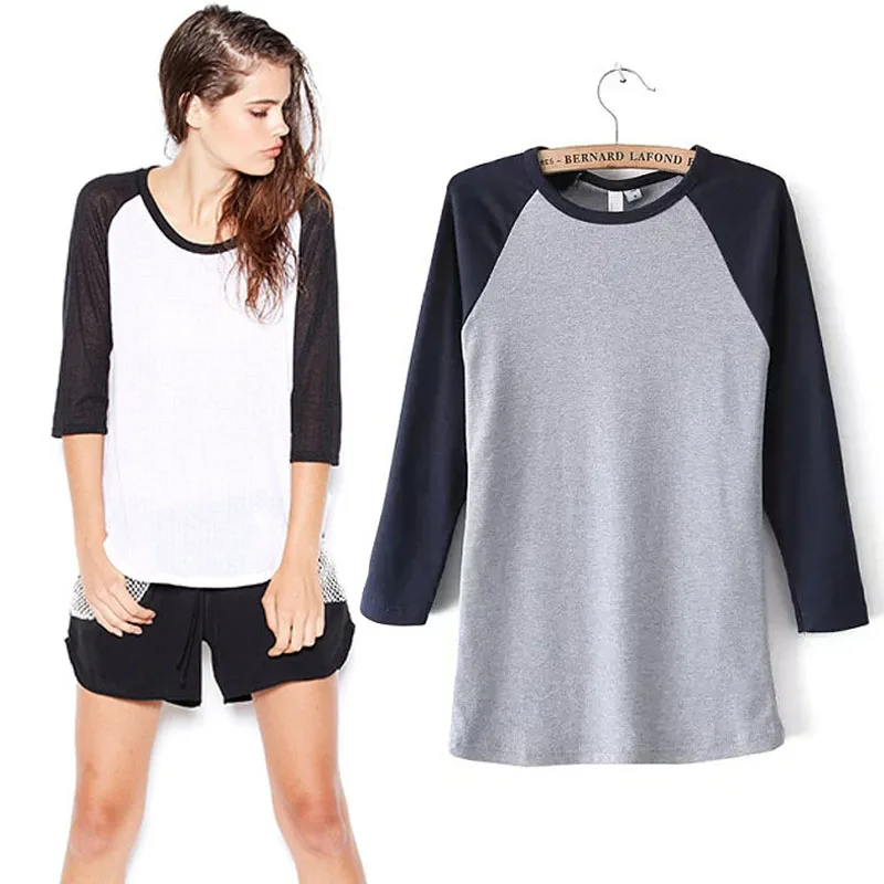 2017 autumn Fashion vintage aa baseball O neck raglan t shirt fresh