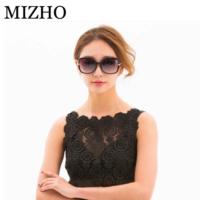 MIZHO Искусственный хрустальный орнамент модные градиентные женские солнцезащитные очки Polaroid винтажные антибликовые корейские очки класса люкс