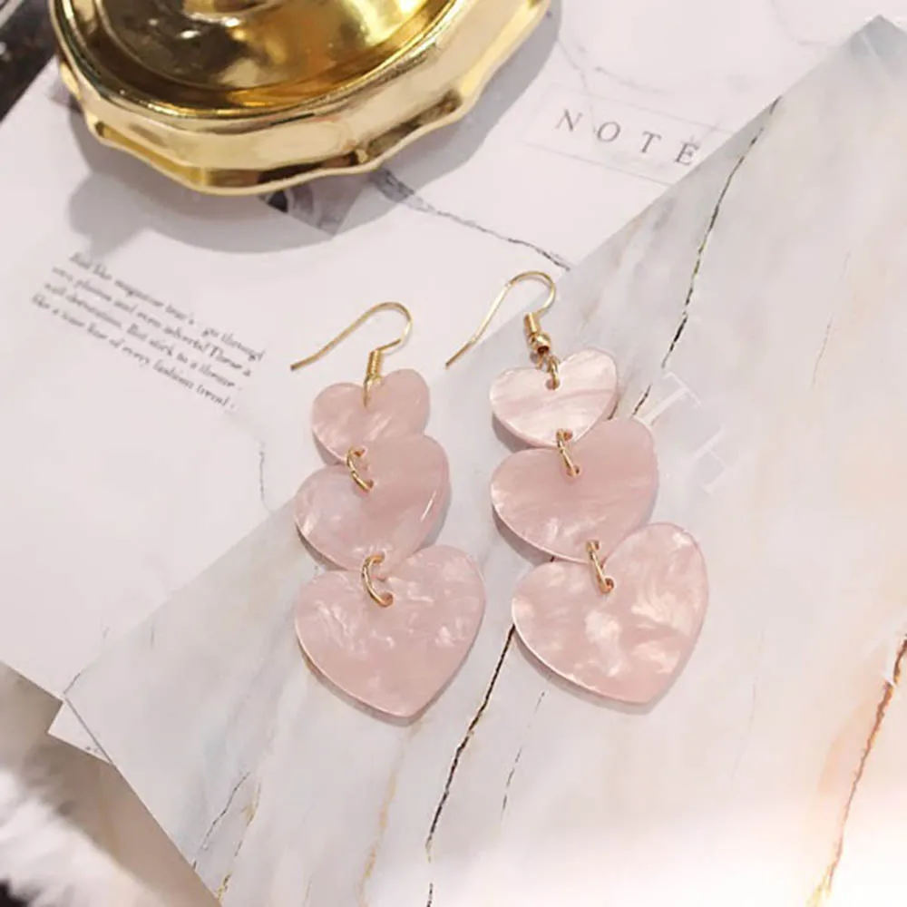 JIOFREE стиль 1 пара розовая Мода для творчества из пластика сердце клип на серьги без пирсинга для женщин модные ювелирные изделия оптом - Окраска металла: Piercing