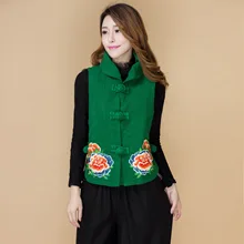 2017 Top Cotton Novelty Solid Chalecos Mujer The Original New Folk Style Cotton, Short Vest Jacket Lapel Sleeveless Dress