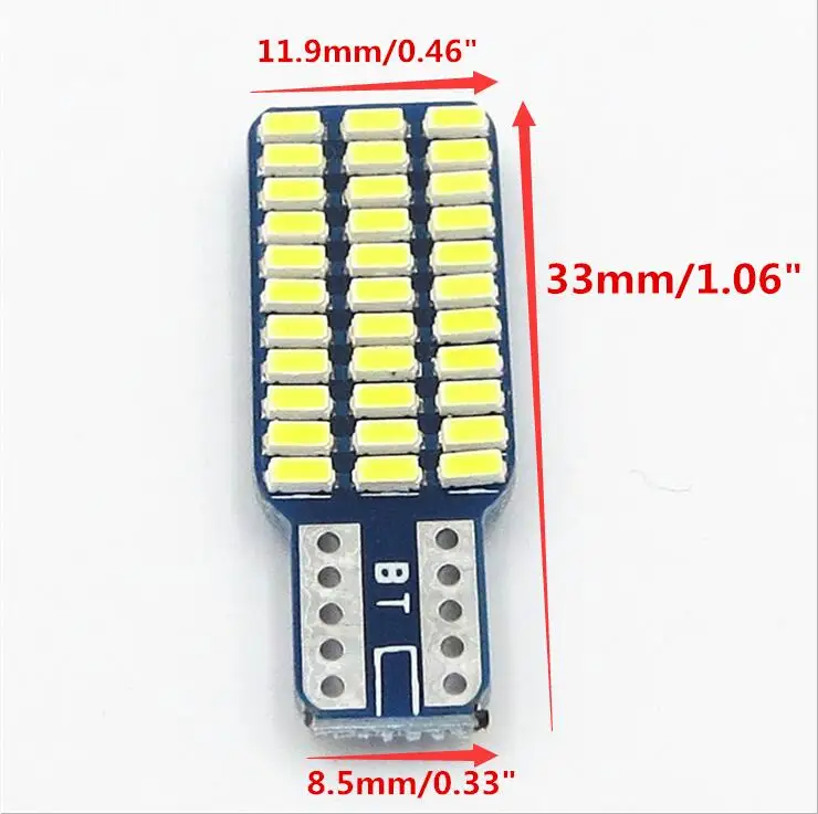 6 шт. T10 Canbus 33 SMD 3014 белый холодный синий теплый светодиодный светильник для W5W 194 168