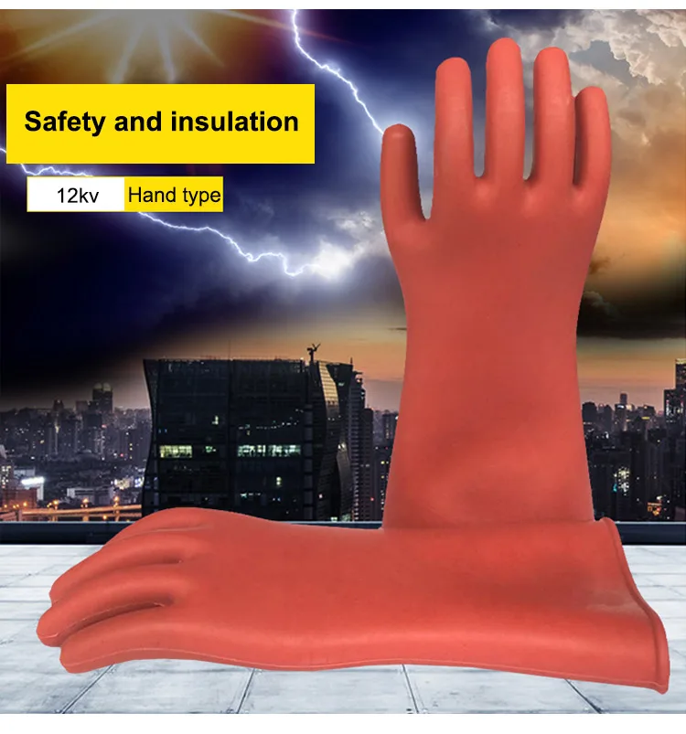 Insulation Gloves 12KV20KV25KV35 KV Anti-electric Labor Safety Leakage prevention Rubber Gloves Electrician Insulating Glove (2)