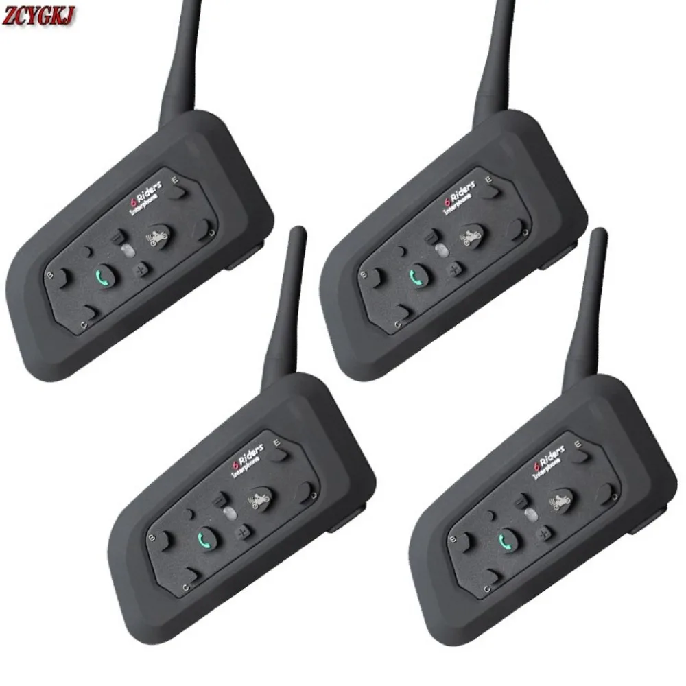 

4 pcs 2016 Version Original V6 Motorcycle Helmet Bluetooth Intercom Headset Moto Intercomunicador 6 Riders BT Interphone