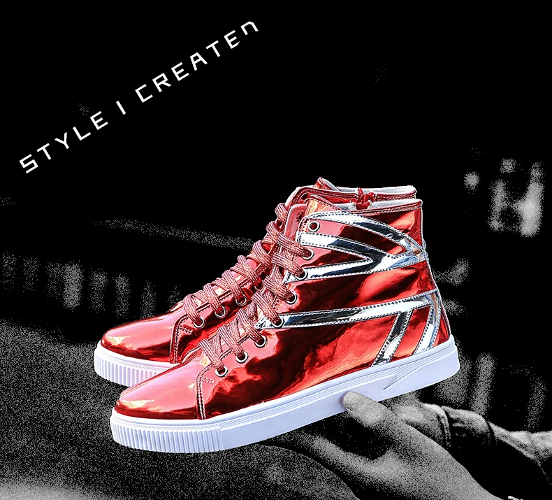 Brand Boots Men Glittering Leather Shoes Fashion Sneakers Waterproof Male Casual Ankle Boot Street Style Canvas Bot (5)
