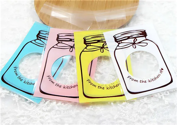 

50Pcs Cute Color bottle pattern Plastic Bag Wedding Birthday Cookie Candy Gift Packaging Bags OPP Self Adhesive Party Favors