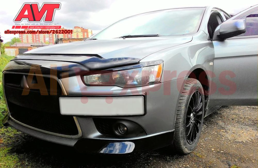 Клыки на переднем бампере для Mitsubishi Lancer X FL 2011-2,0 1 комплект для стайлинга автомобиля декоративная Защита бампера клыки Молдинг