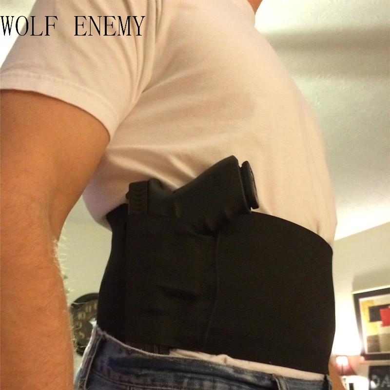 

TACTICAL ADJUSTABLE BELLY BAND WAIST PISTOL GUN HOLSTER & 2 MAG POUCHES