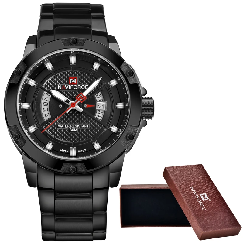 

NAVIFORCE Mens Watches Top Brand Luxury Sport Quartz Watch 3ATM Waterproof Men's stainless steel Wrist watch Relogio Masculino
