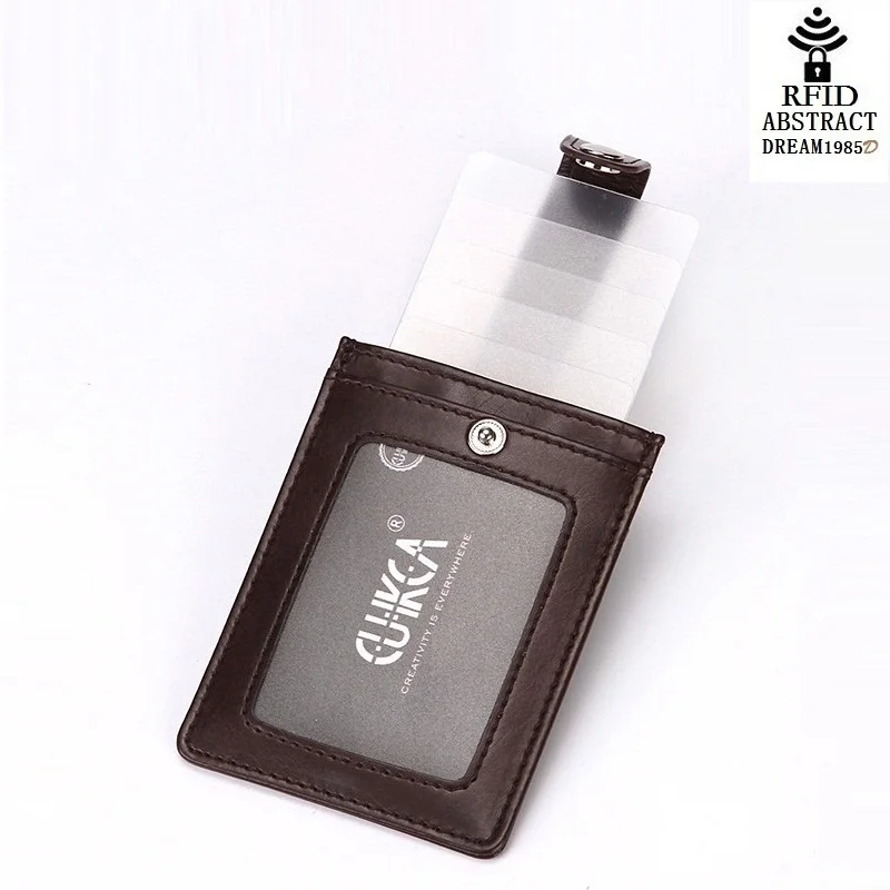 Бренд RFID мужской кошелек ультра тонкий бизнес с застежкой Роскошный чехол для