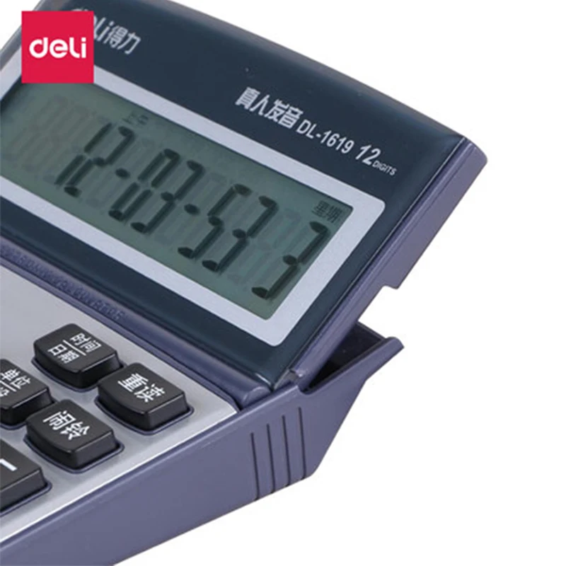 1 قطعة ديلي 1619 مكتب التجاري نموذج الكلاسيكية العملي صوت حاسبة 12 أرقام كبيرة LCD شاشة كبيرة حاسبة
