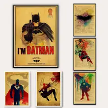 Винтаж Плакат Ретро Marvel Супергерои наклейки на стену постер печатает Высокое качество для бара и домашнего декора