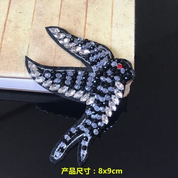 

swallow bead sequins patch stick applique patch embroidery clothing decoration bee patches