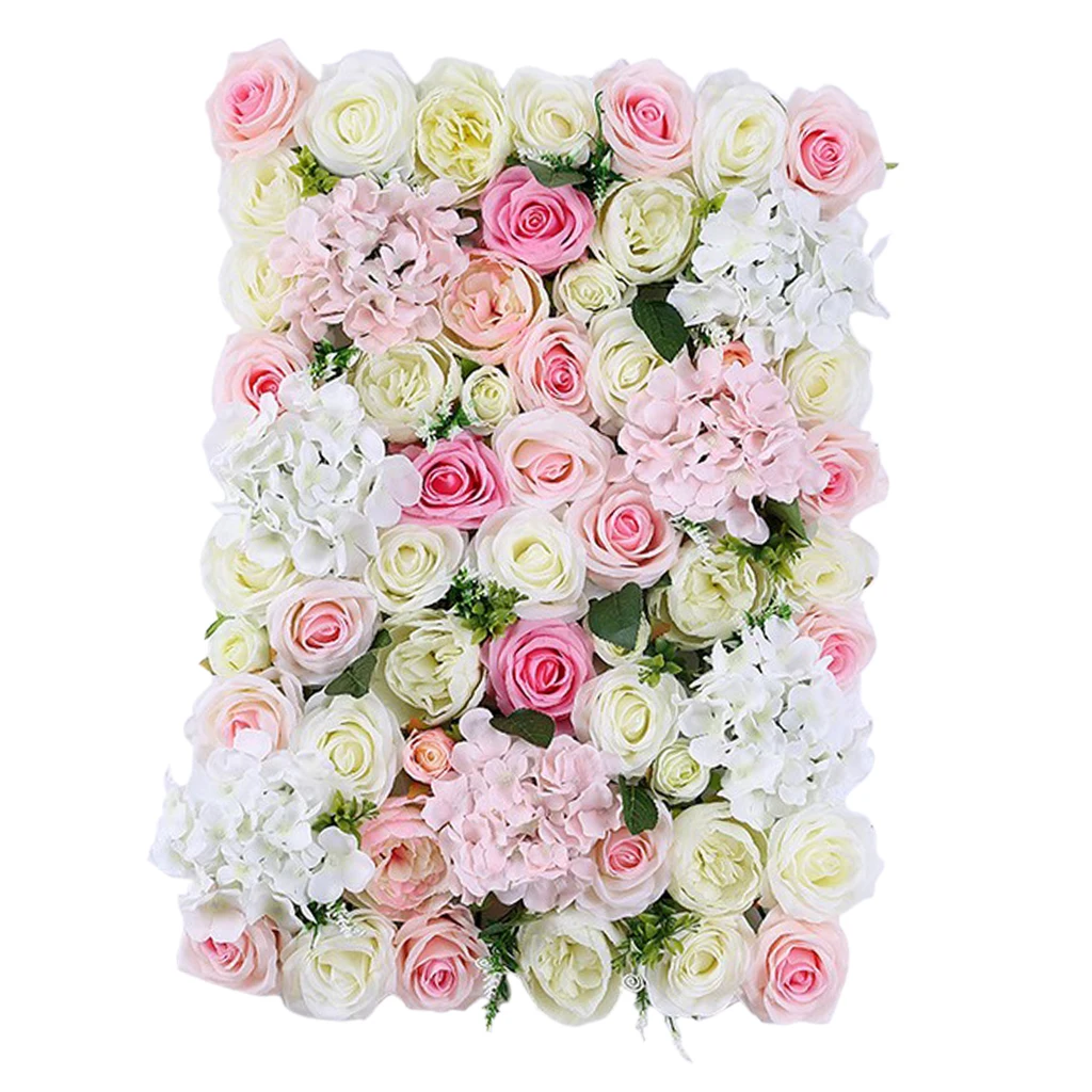 40x60cm Artificial Silk Flowers Wall Fake Flower Fence Porch Privacy Screen for Wedding Background Party Garden Decor Photo Prop