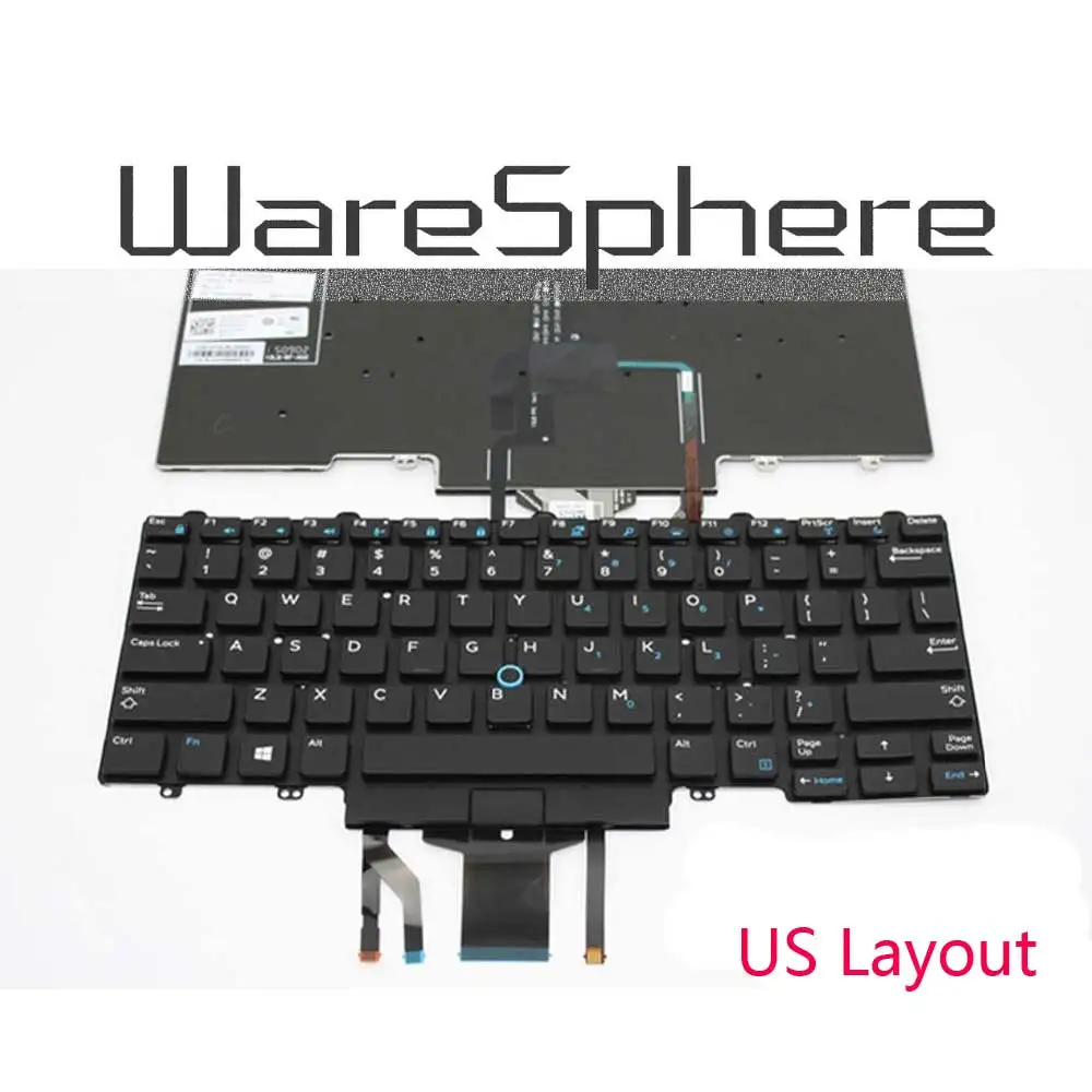 Backlit Keyboard for Dell Latitude 7450 7480 5488 7490 5480 5490 E7480 E7490 Black US
