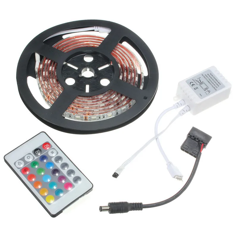 Супер яркий 0.5 м/1 м/1.5 м/2 м RGB 5050 SMD 16 Цвета Светодиодные ленты компьютер pc шасси огни 12 В с 24 клавиши Дистанционное управление