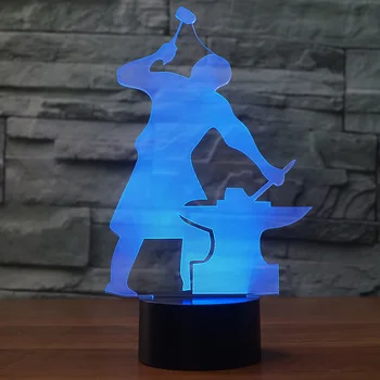 

Creative design building the iron shape Night Light Touch switch 7 Colors Table Lamp For Children or Home Decor support USB