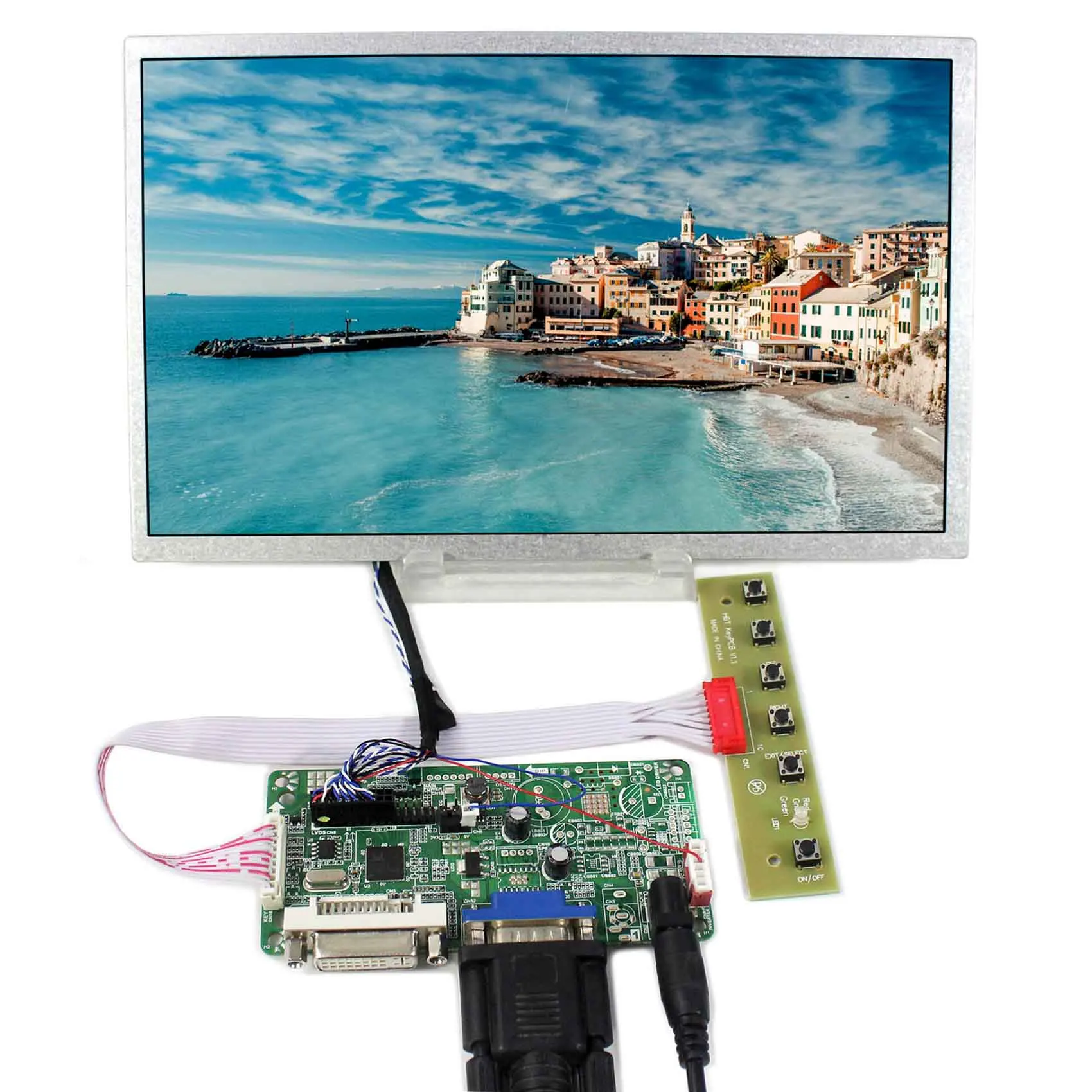 DVI VGA LCD Controller Board With 10.2inch 1024x600 HSD100IFW1 CLAA102NA0ACW LCD Screen DVI VGA LCD Controller Board With 10.2inch 1024x600 HSD100IFW1 CLAA102NA0ACW LCD Screen