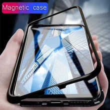 Магнит металлический бампер чехол для samsung Galaxy note 9 8 магнитное закаленное стекло чехол для samsung Galaxy S8 S9 плюс S7 S7 край cas
