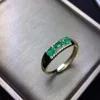 Esmeralda Natural anillo de piedras preciosas de Mujer para Mujeres cumpleaños de joyería fina ► Foto 3/3