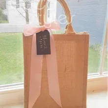 Cocostyles изготовленный на заказ пустой сад джутовый мешок с ребенком Розовый с биркой для газона свадебный подарочный мешок и украшение дома