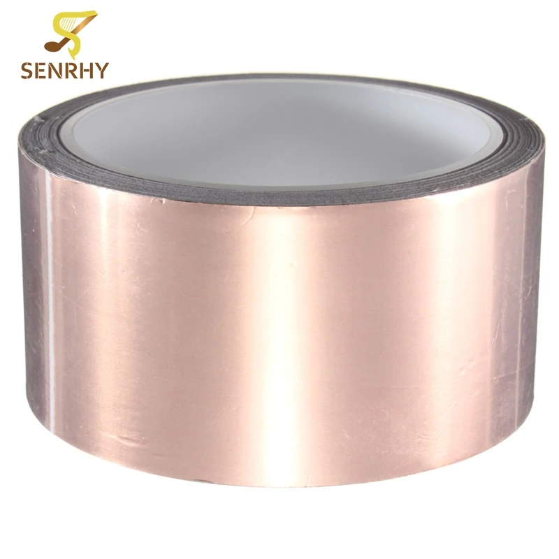 

Top Selling 50mm x10M Adhesive Single Face Electric Conduction Copper Foil Tape EMI Shielding Guitar Slug and Snail Barrier