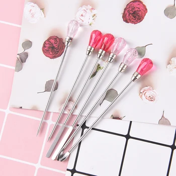 

3pcs Nail Stirring Polish Rod Needle Picker Tools Mixing UV Gel Nail Art Dotting Rhinestone Picker