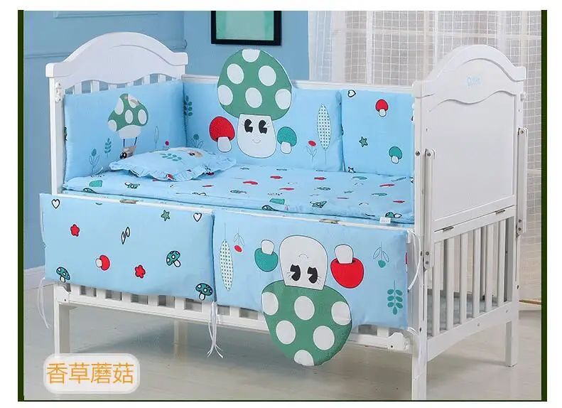 5 шт. детская кровать из чистого хлопка, бампер для кроватки, бампер для детской комнаты, декор для новорожденных, завязанная кроватка, бампер, мультяшная коса для кроватки
