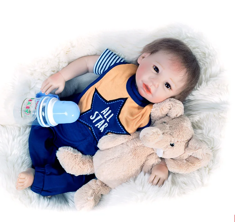 

Reborn boy dolls 22"52cm soft silicone reborn baby dolls lifelike alive newborn baby dolls for children gift play house toy