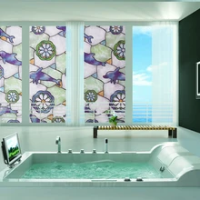 60 см x 200 см дизайн Donphin статическая цепляющая витражная декоративная Тонировка окон стеклянная наклейка без клея