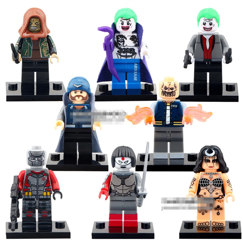 8 шт. ElDiablo Chato Joker Captain Boomerang Katana Killer Croc Santana отряд самоубийц супергерои строительные