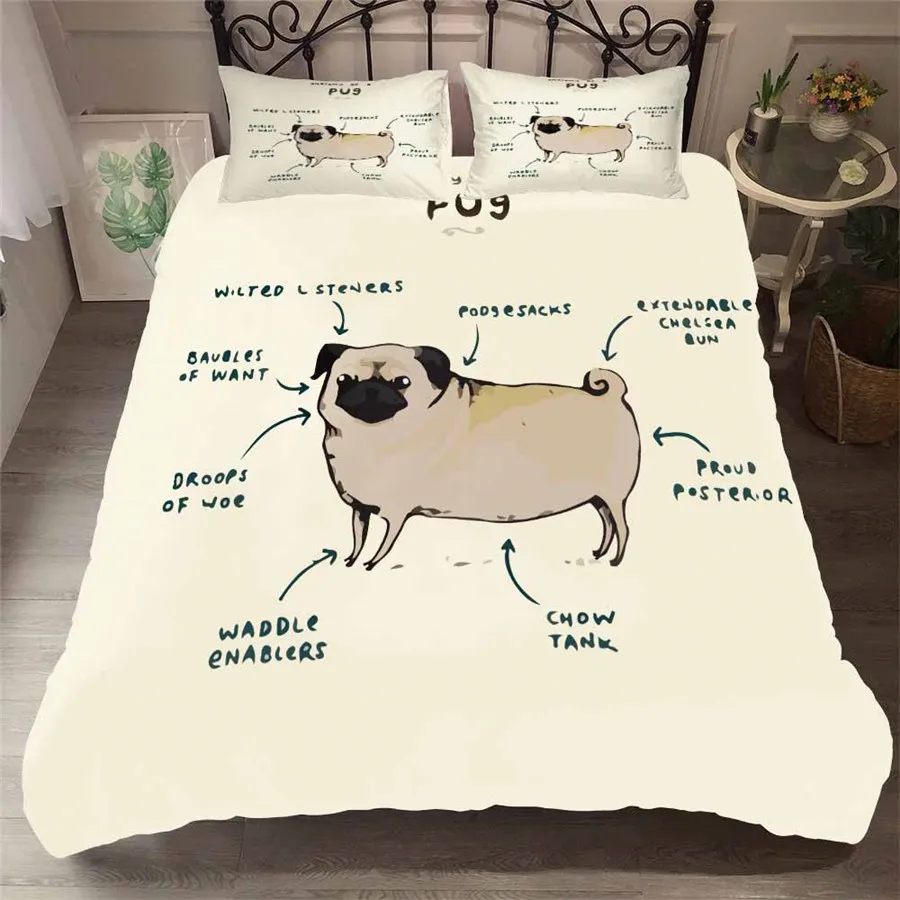 Helengili 3d Bedding Set Dog Print Duvet Cover Set Bedcloth With