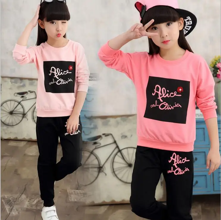 

Vogue Spring Children Clothing Set Long Sleeve Pullover With Pants Tracksuits For Girls Clothes Outfits Conjunto Infantil Menina