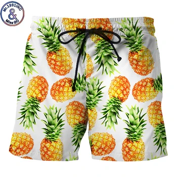 

Mr.1991INC 2018 Summer Brand Beach Short Men 3D Print Cartoon Pineapple Hip Hop Boardshorts Hombre Fitness Trousers Men Shorts